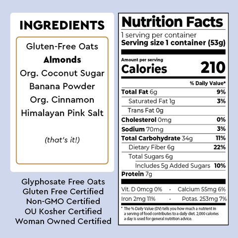 Mylk Labs Banana Nut Oatmeal, 1.85 oz - Java Estate Roastery