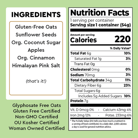 Mylk Labs Apple Cinnamon Oatmeal, 1.90 oz - Java Estate Roastery