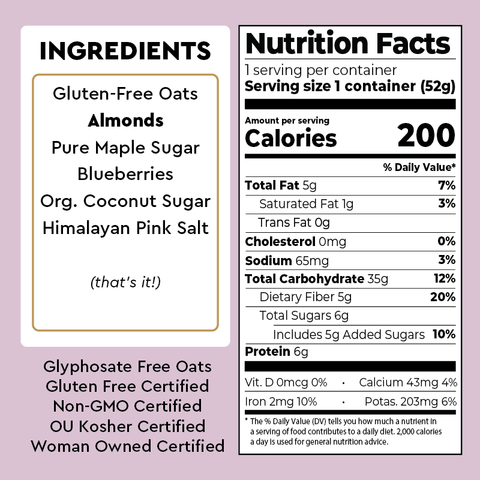 Mylk Labs Blueberry Maple Oatmeal, 1.83 oz - Java Estate Roastery