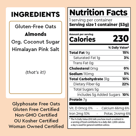 Mylk Labs Roasted Almond Oatmeal , 1.88 oz - Java Estate Roastery