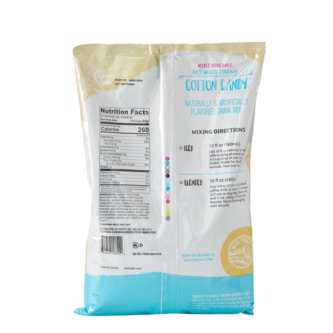 Big Train Cotton Candy Kidz Kreamz Blended Beverage Mix, 3.5 lb Bag - Java Estate Roastery