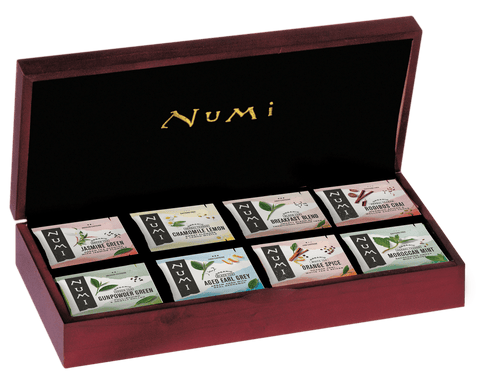 Numi Tea 8 Carton, Wooden Top Velvet Display Box - Java Estate Roastery