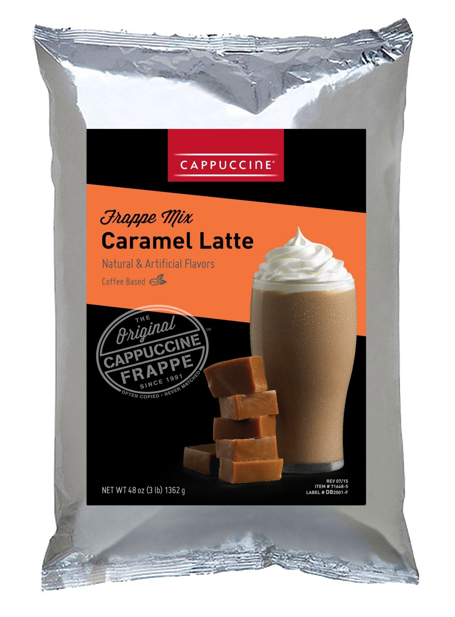 Java Estate Email Cappuccine Caramel Latte Frappe Powder 3 lb – Blended Coffee Drink Mix ...