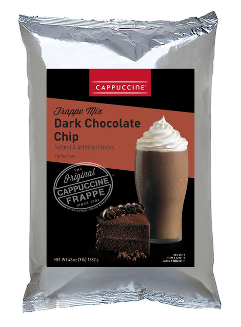 Cappuccine Dark Chocolate Chip Frappe Powder, 3 lb Bag - Java Estate Roastery