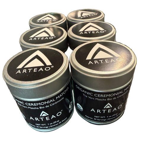 ARTEAO Ceremonial Green Matcha, 6 - Pack 1 oz Tins (30g) - Java Estate Roastery