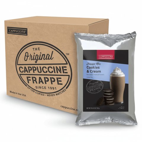 Cappuccine 3 lb Frappe Powder, 5-Pack (Single Flavor) - Java Estate Roastery