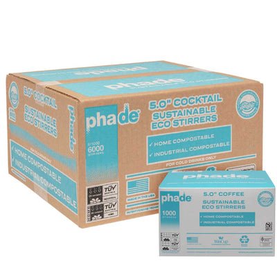 Phade 5" Eco - Stirrers, 6,000 Count - Java Estate Roastery