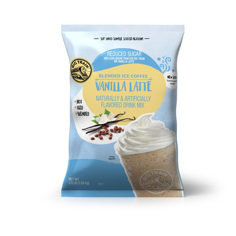 Big Train Reduced Sugar Vanilla Latte Blended Ice Coffee Beverage Mix, 3.5 lb Bag - Java Estate Roastery