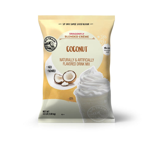 Big Train Dragonfly Coconut Blended Crème Beverage Mix, 3.5 lb Bag - Java Estate Roastery