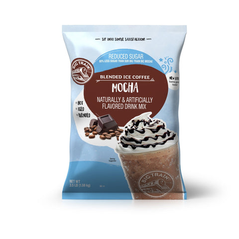 Big Train Reduced Sugar Mocha Blended Ice Coffee Beverage Mix, 3.5 lb Bag - Java Estate Roastery